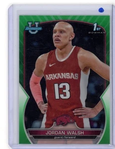 Jordan Walsh 2022-23 Bowman Chrome Univ 1st Green Refractor 99/99 #81 - Bild 1 von 2