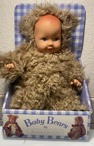 ANNE GEDDES 'Baby Bear' Furry Baby Doll Tan/Brown VTG 1997 HTF  - Picture 1 of 3