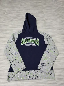 NWOT Seattle Seahawks Football NFL Team Apparel Hoodie Sweatshirt Girls L 10-12 - Picture 1 of 4
