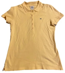 Lacoste 5-Button Yellow Classic Preppy Polo Shirt (Women's EU 42 / US 10 Large) - Picture 1 of 7