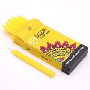 Solar Plexus Chakra Kerzen-Set – 12 gelbe Stickkerzen für mentale Stärke - Bild 1 von 2