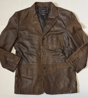 DANIEL CREMIEUX - Men's Genuine Lamb Skin Leather 3 Button Blazer Jacket - Large - Image 1 of 4