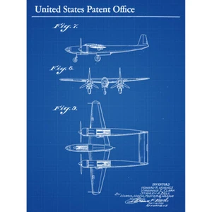 Howard Hughes Airplane Aviator Aircraft 1944 Patent Canvas Wall Art Print Poster - Picture 1 of 6