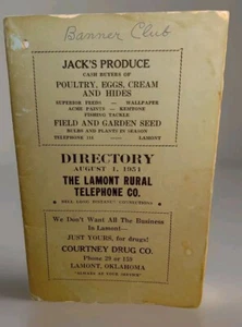 1951 Telephone Directory Lamont Oklahoma Rare Advertising Book - Picture 1 of 18