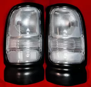 1994 95 96 97 98 99 2000 01 DODGE RAM 1500 2500 3500 Clear Taillights NEW PAIR - Picture 1 of 7