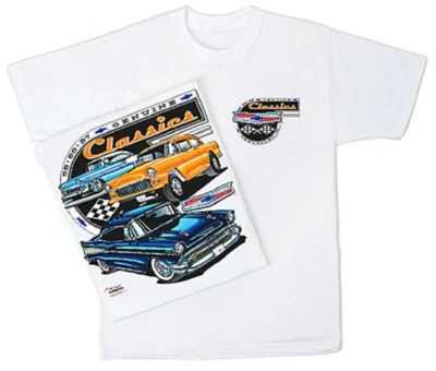 Camiseta Chevrolet 55-57 Chevy para hombre clásica genuina con licencia Foto 1 de 2