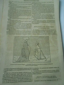 Miniature d'un manuscrit du 14ème siècle 1840 Gravure Print article - Imagen 1 de 1