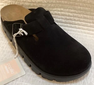 BIRKENSTOCK PAPILLIO BOSTON CHUNKY SUEDE BLACK 41 Ladies 10 Narrow - Picture 1 of 13