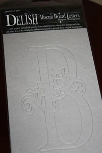 DELISH Biscuit Board Letters - "B" Filagree Monograms, Chipboard BNIP - Picture 1 of 3