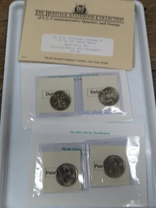 Mystic Stamp Company 1999 PENNSLYVANIA & DELAWARE Commemorative State Quarters - Picture 1 of 12