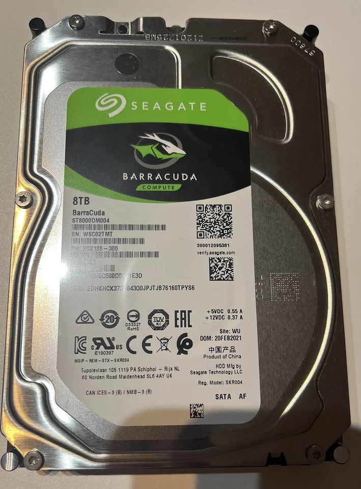Seagate BarraCuda 8TB, SATA 3, 3,5 Zoll Interne Festplatte (HDD) ST8000DM004 - Bild 1 von 3