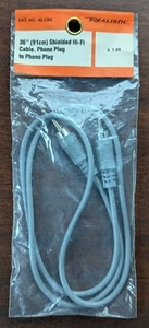 Radio Shack Realistic Shielded 36" (3 Foot) Phono To Phono Audio Plug - 42-2366 - Picture 1 of 5