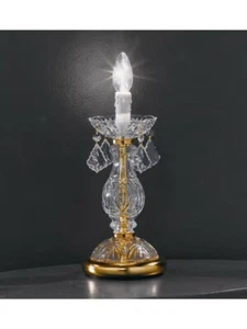 LAMPADA DA COMODINO ABAT JOUR IN CRISTALLO CLASSICO ORO LEO-PARIGI-LT - Imagen 1 de 1