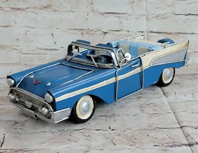 Chevrolet Bel Air conversível (1957, modelo de carro fundido em escala 1/10, arte azul - Imagem 1 de 4