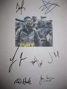 Fury signiertes Filmskript X7 Brad Pitt Shia LaBeouf Jason Isaacs Logan Lerman rpnt - Bild 1 von 1