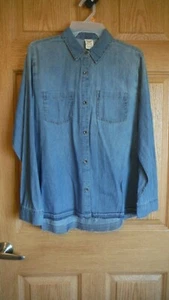 Faded Glory Women's M=8-10 Denim/Chambray Look Shirt, NWT - Picture 1 of 7