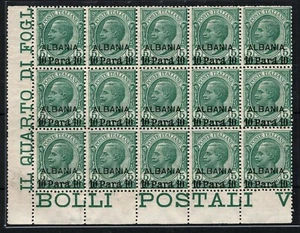 Italy ALBANIA Overprint Scott.4 10pa BLOCK FIFTEEN (1907) Mint MNH c$2,100+ SS3 - Picture 1 of 6
