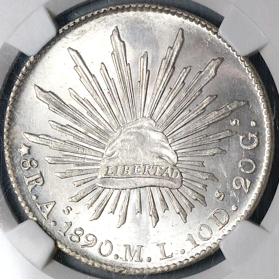 1890-As NGC MS 64 Mexico 8 Reales Alamos Rare Silver Coin  POP 4/1 (24012801C) - Image 1 of 4