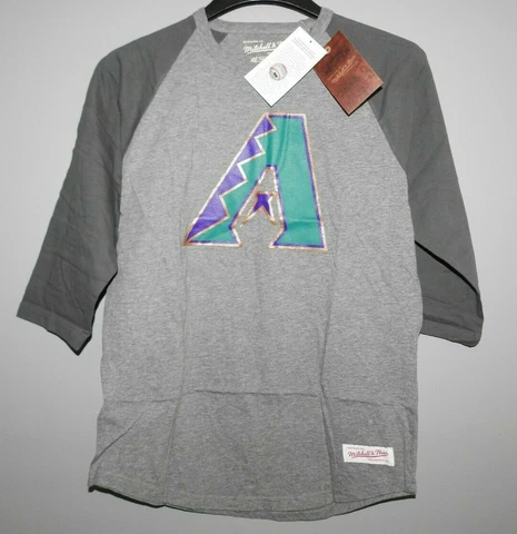 Mitchell & Ness Arizona Diamondbacks Raglan 3/4 Sleeve New Mens Sizes $38 Cover