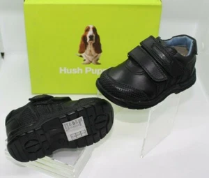 Hush Puppies Boys Wind Black Leather School Shoes Varios tamaños BNIB - Imagen 1 de 2