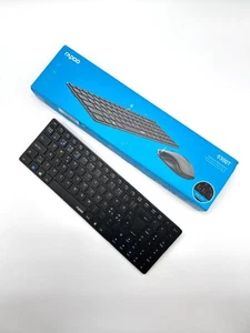 USED Original Rapoo Wireless Bluetooth Keyboard 9300T Black (w/ dongle and box) - Picture 1 of 8
