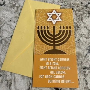Hanukkah Fun Filled, Money & Gift Card Holder Hallmark Greeting Card - Picture 1 of 9