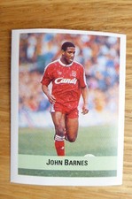 JOH BARNES LIVERPOOL STICKER THE SUN SOCCER STICKER COLLECTION #128  1990-91