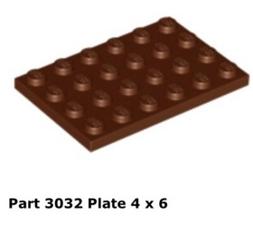 LEGO 1x 3032 Reddish Brown Plate 4 x 6 10236