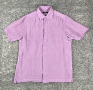 Jhane Barnes Shirt Mens M Light Purple Silk Linen Blend Breathable Lightweight - Picture 1 of 5