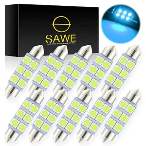 10 x 41mm 42mm 6SMD LED Dome Map Interior Light Bulbs 578 211-2 212-2 Ice Blue - Picture 1 of 6