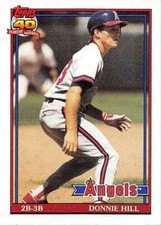1991 Topps #36 Donnie Hill Baseball California Angels 