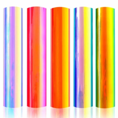 Holographic Craft Vinyl Colorful Self Adhesive Cutting Film Cup/Wall Decor DIY - Image 1 of 4