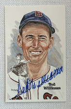 Ted Williams Signed Auto Perez Steele Postcard 4th Series Card #104