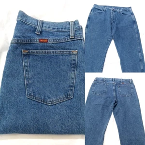 RUSTLER MENS SIZE 36X29 BLUE REGULAR FIT STRAIGHT LEG 100% COTTON DENIM JEANS - Picture 1 of 13