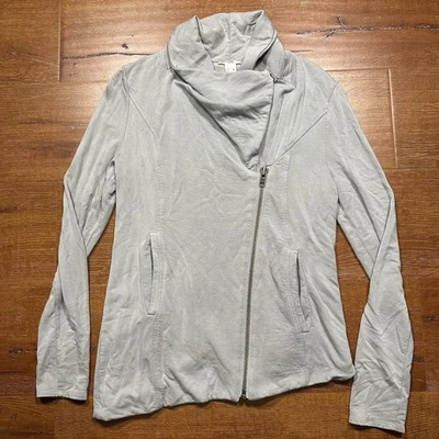 Helmut Lang Sweater Womens M Gray Knit Asymmetrical Hem Cowl Neck Alt City Chic - Image 1 of 4