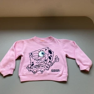 Nickelodeon SpongeBob SquarePants Pink Embroidered Child’s Sweatshirt Size 4/5 - Picture 1 of 9