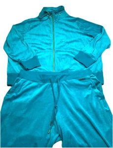 Conjunto de chándal de terciopelo para mujer Michael Kors azul dorado con cremallera talla 2XL - Imagen 1 de 16