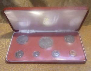 1974 Republic of Liberia 7pc Coin Proof Set with Sterling Silver $5 Coin - Picture 1 of 13