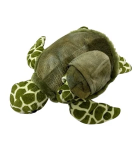 Sea Turtle Plush with Pouch and Mini Hatchling Baby 12" Soft Green Fun Stuff - Picture 1 of 13