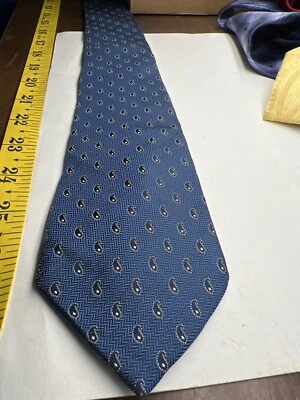 Corbata larga clásica italiana Massimo Dutti 60"x3" geométrica paisley Foto 1 de 4