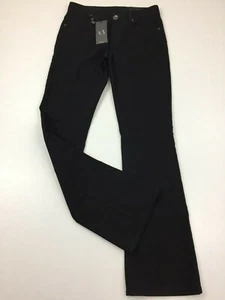 Stivali donna AX ARMANI EXCHANGE neri Jambe semi-evasee taglio jeans nuovi con etichette taglia 4 - Foto 1 di 10