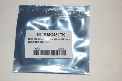 7 x Toner Chip Refill for Konica Minolta Bizhub C451, C550, C650 (TN411/TN611) - Image 1 of 3