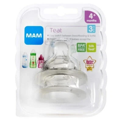 Tetina MAM Fast Flow Silk Teat® 4+ meses - Paquete de 2 Foto 1 de 4