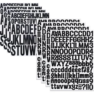 8 Blatt Großbuchstaben-Aufkleber, selbstklebend, schwarzer Stil, Alphabet-Auf... - Bild 1 von 9