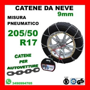 CATENE DA NEVE PER AUTO OMOLOGATE 9 MM MISURA PNEUMATICO 205/50 R17 - LFSL90 CR - Imagen 1 de 1