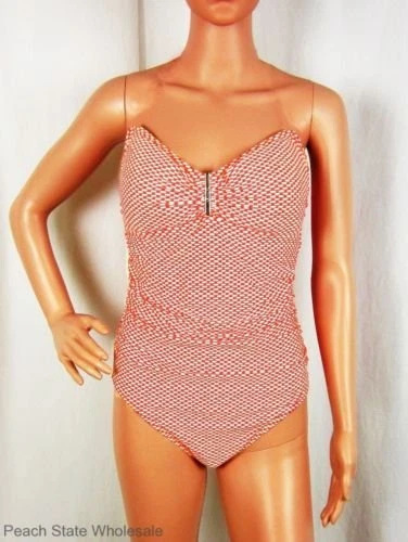 Nuevo con etiquetas Traje de baño Calvin Klein Bandeau de una pieza acanalado liso lunares etc. Talla 6-16 Foto 1 de 1