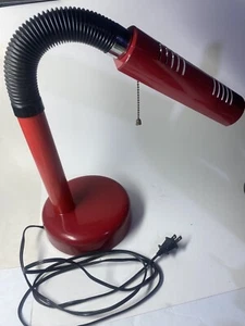 Lightolier Gooseneck Mid Century Red Desk Lamp - Picture 1 of 10