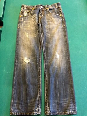 Pantalones de mezclilla para mujer Mek EE. UU. Isla de Pascua 32 x 32 bolsillos bordados desgastados Foto 1 de 4