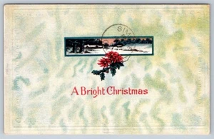 A Bright Christmas, 1918 Postcard, Cainsville Ont. Broken Circle Cancel DPO - Picture 1 of 2