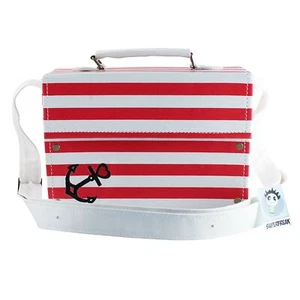 Kameratasche Koffertasche AHOI ANKER rot weiss gestreifte Tasche Umhängetasche - Picture 1 of 9